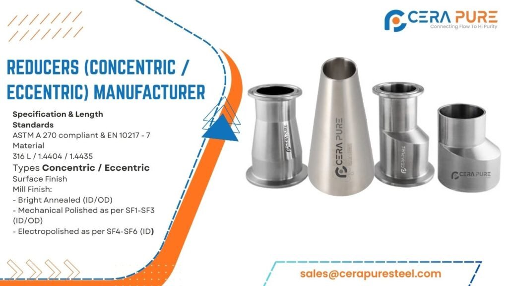 Conducer Reducer Reducers (Concentric / Eccentric) Manufacturer | SS Pipe Reducers