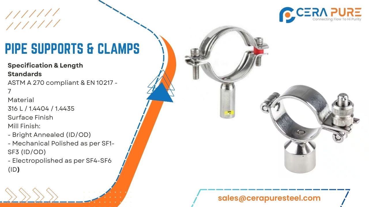 Stainless Steel Pipe Supports & Clamps